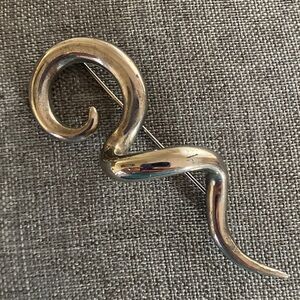 Vintage Silver Squiggle Brooch